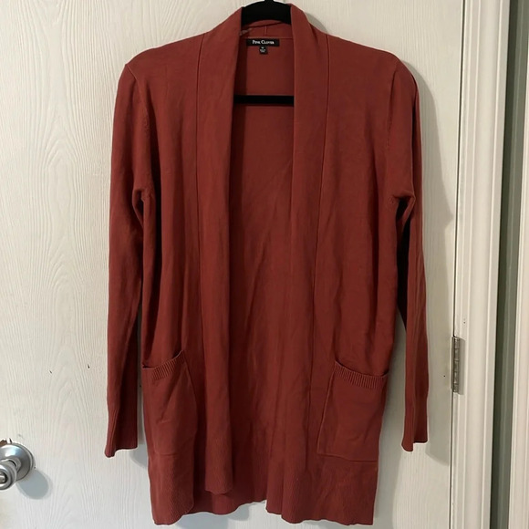 Pink Clover NWOT Long Sweater Pocket Cardigan Burnt Orange/Copper Size Medium - Picture 1 of 7